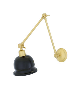 Nico Poster Light Satin Brass Black Shade