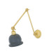 Nico Poster Light Satin Brass Grey Shade