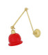 Nico Poster Light Satin Brass Red Shade