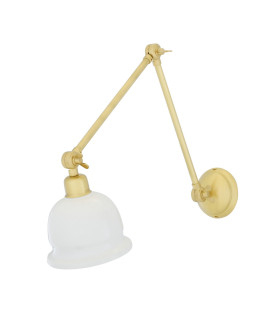 Nico Poster Light Satin Brass White Shade