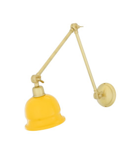 Nico Poster Light Satin Brass Yellow Shade
