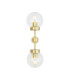 Grange Double Globe Wall Light Satin Brass Clear Glass-2