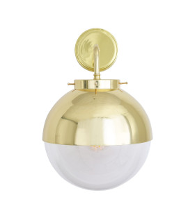 Florence Globe Wall Light Polished Brass Clear Glass-2