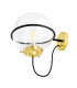 Oranmore 25cm Globe Wall Light Polished Brass & Matt Black Clear Glass-4