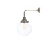 Bamako 20cm Globe Wall Light Antique Silver Clear Glass-1