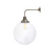 Bamako 30cm Globe Wall Light Antique Silver Clear Glass-3