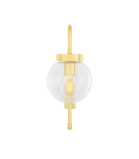 Auburn Globe Wall Light Polished Brass Clear Glass-2