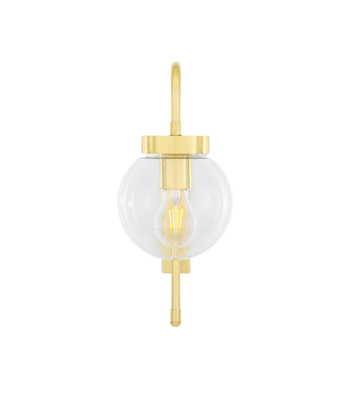Auburn Globe Wall Light Polished Brass Clear Glass-2