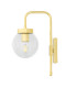 Auburn Globe Wall Light Polished Brass Clear Glass-3