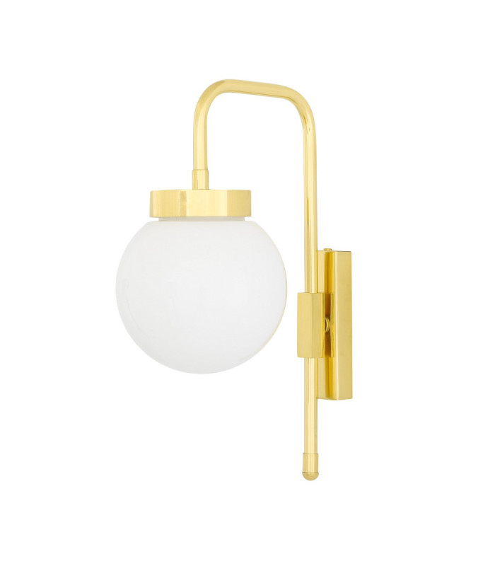 Auburn Globe Wall Light Polished Brass Opal Glass-1