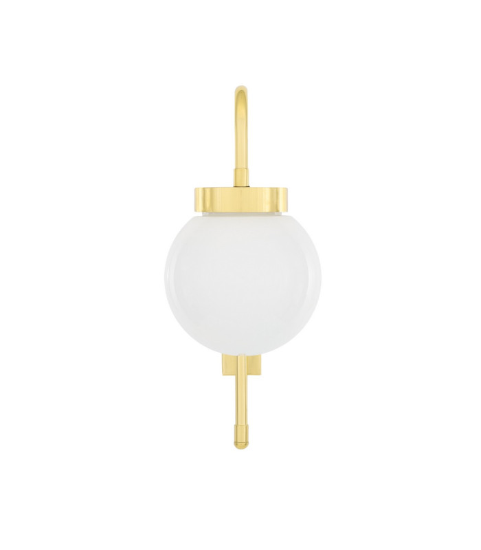 Auburn Globe Wall Light Polished Brass Opal Glass-2