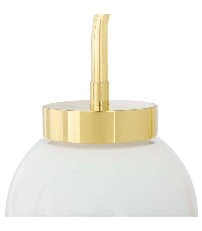 Auburn Globe Wall Light Polished Brass Opal Glass-5