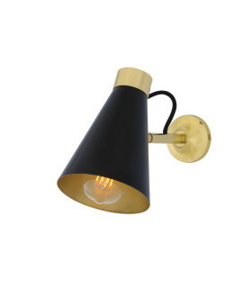 Preston Wall Light Matt Black and Polished Brass-1