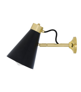 Preston Wall Light Matt Black and Polished Brass-2