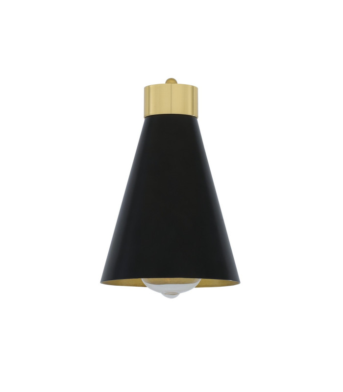 Preston Wall Light Matt Black and Polished Brass-4