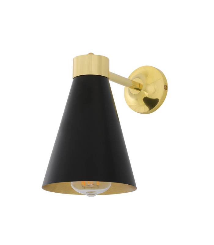 Kamina Wall Light Matt Black and Polished Brass-1