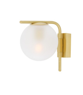 Madison Globe Wall Light Satin Brass Frosted Glass-1