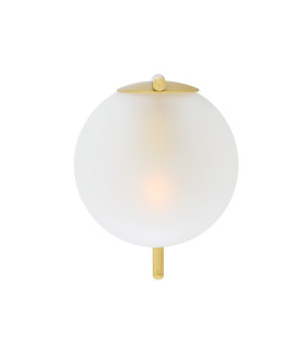Madison Globe Wall Light Satin Brass Frosted Glass-2