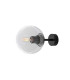 Venice Globe Wall Light Matt Black Clear Glass-1