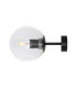 Venice Globe Wall Light Matt Black Clear Glass-2