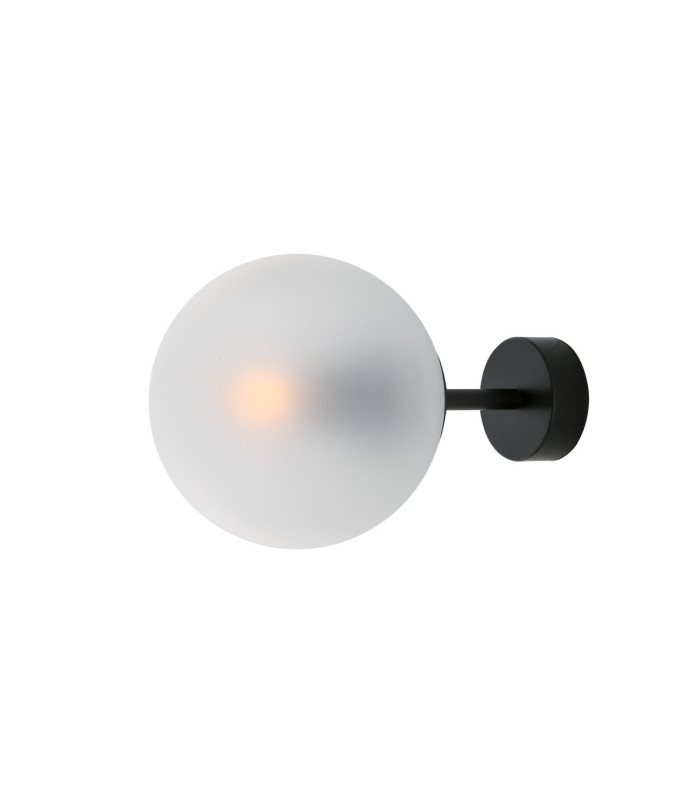Venice Globe Wall Light Matt Black Frosted Glass-1