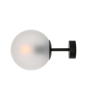 Venice Globe Wall Light Matt Black Frosted Glass-2
