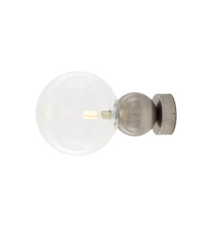 Helena Globe Wall Light Antique Silver Clear Glass