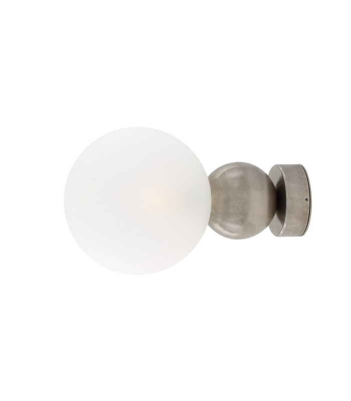 Helena Globe Wall Light Antique Silver Frosted Glass