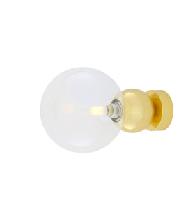 Helena Globe Wall Light Polished Brass Clear Glass-1
