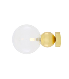 Helena Globe Wall Light Polished Brass Clear Glass-2