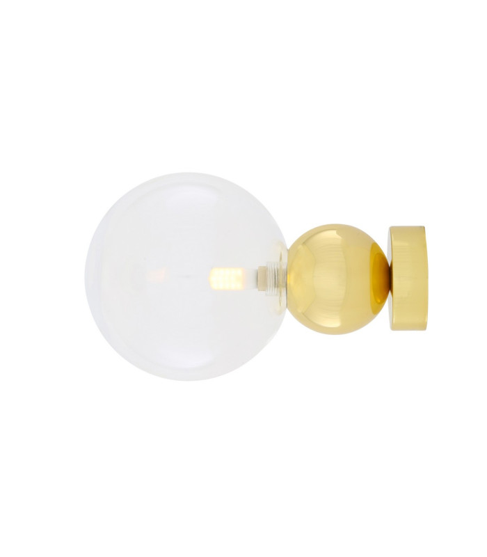 Helena Globe Wall Light Polished Brass Clear Glass-2