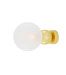 Helena Globe Wall Light Polished Brass Frosted Glass-1