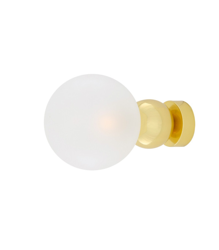 Helena Globe Wall Light Polished Brass Frosted Glass-1