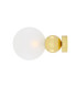Helena Globe Wall Light Polished Brass Frosted Glass-2