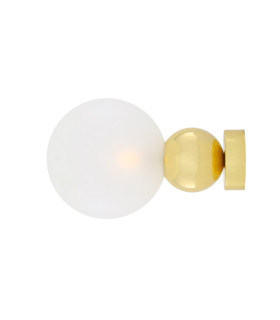 Helena Globe Wall Light Polished Brass Frosted Glass-2