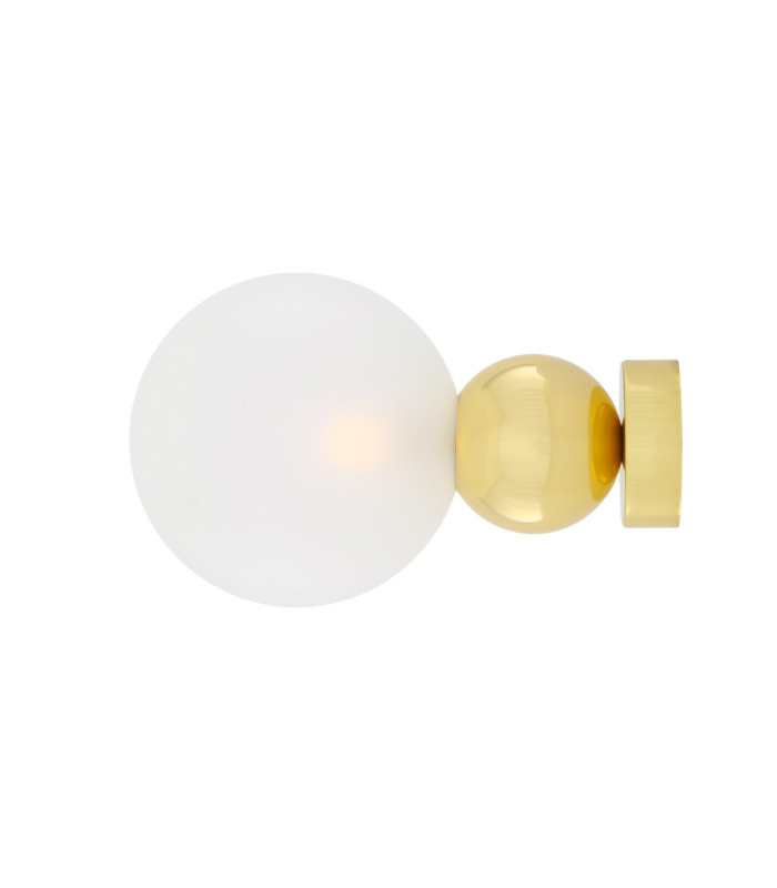 Helena Globe Wall Light Polished Brass Frosted Glass-2