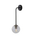 Newport Globe Wall Light Matt Black & Antique Silver Clear-1