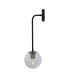 Newport Globe Wall Light Matt Black & Antique Silver Clear-2