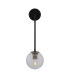Newport Globe Wall Light Matt Black & Antique Silver Clear-3
