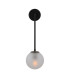 Newport Globe Wall Light Matt Black & Antique Silver Frosted-3