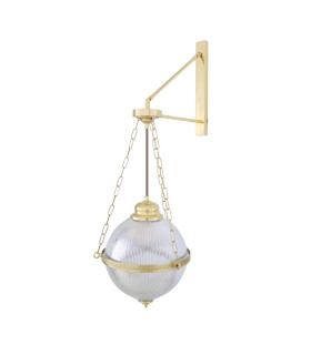 Blaenau Globe Wall Light polished Brass-1