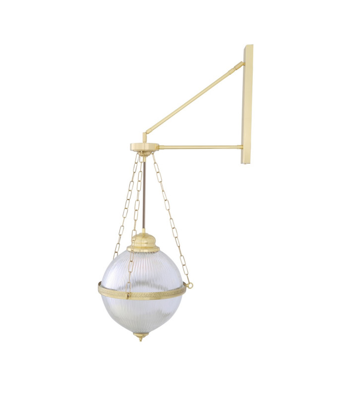 Blaenau Globe Wall Light polished Brass-3