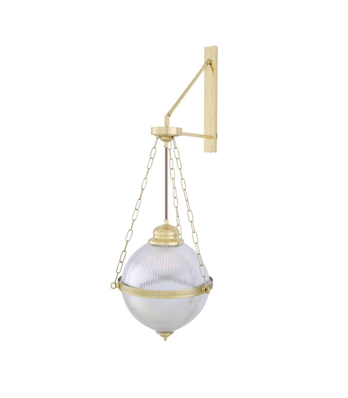 Blaenau Globe Wall Light polished Brass-4