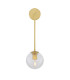 Westport Globe Wall Light Satin Brass Clear