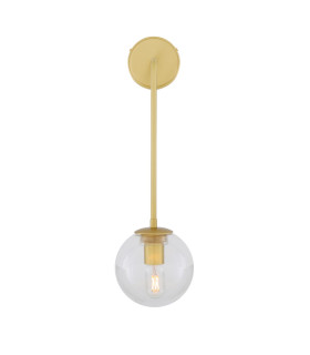 Westport Globe Wall Light Satin Brass Clear