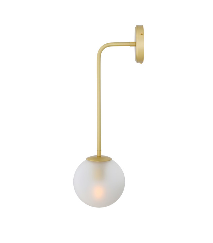 Westport Globe Wall Light Satin Brass Frosted-2