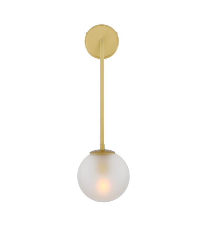 Westport Globe Wall Light Satin Brass Frosted-3