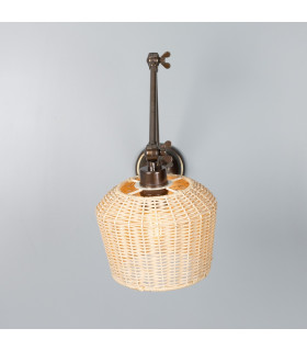 Manila Rattan Small Wall Light Antique Brass-2