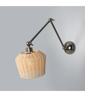 Manila Rattan Small Wall Light Antique Silver-1