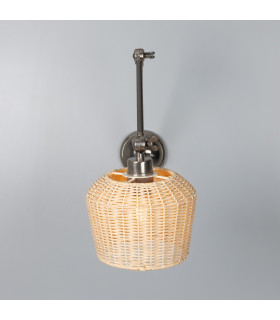 Manila Rattan Small Wall Light Antique Silver-2